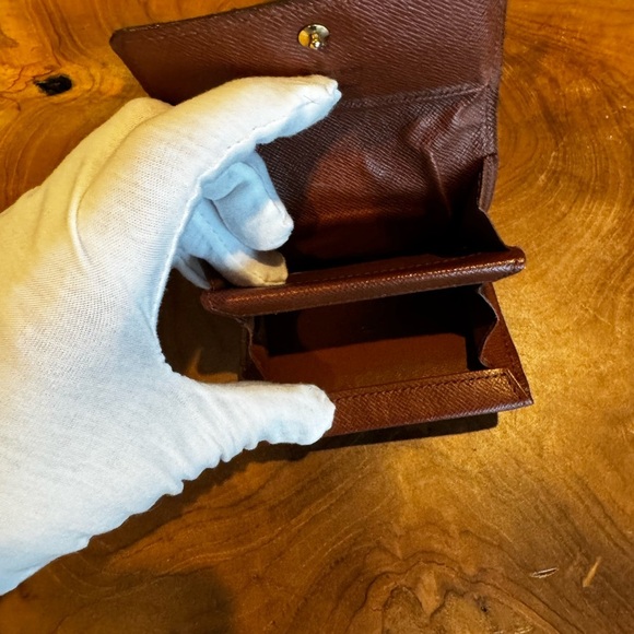 Louis Vuitton Monogram Porte Monnaie Plat Coin Purse Wallet Brown/ - Picture 11 of 15